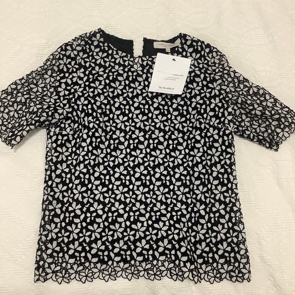 Carolina Herrera Black & White Top (Size 14)